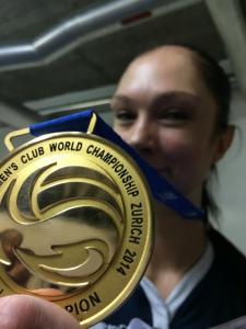 Ekaterina Gamova etter sier i VM for klubblag med Dinamo-Kazan i 2014.