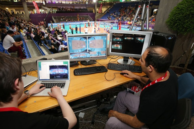 PlayfulVision-teamet i arbeid på Montreaux Volley Masters 2014