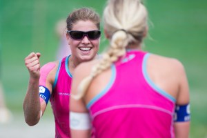 Ingrid Lunde og Vilde Solvoll fra årets første NT Masters-turnering som ble spilt 23-25. mai 2014 på jentenes hjemmebane Voldsløkka i Oslo. Foto: Tomm Hansen